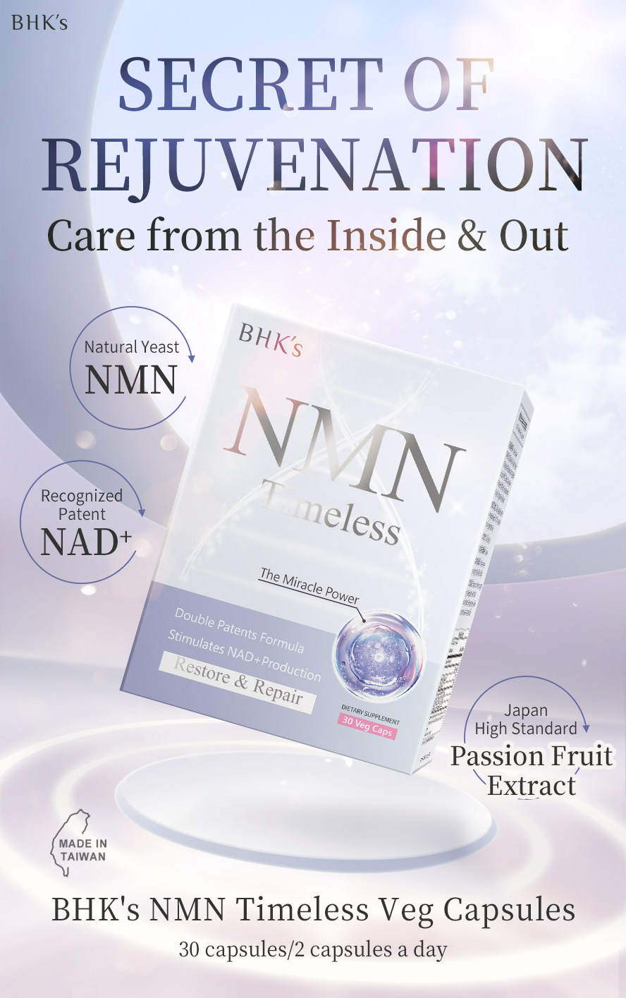 BHK's NMN Timeless for effective skin anti-aging & rejuvenate skin elasticity