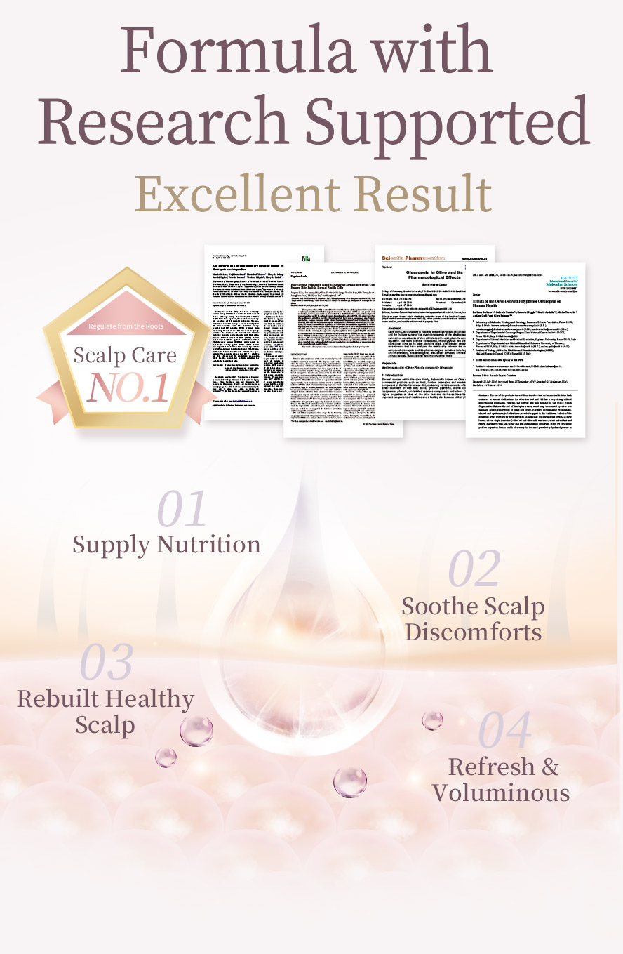 Scalp nourishment formula with researched proven on supplying scalp nutrition, soothes scalp discomforts, rebuilt healthy scalp & gives refresh & voluminous hair