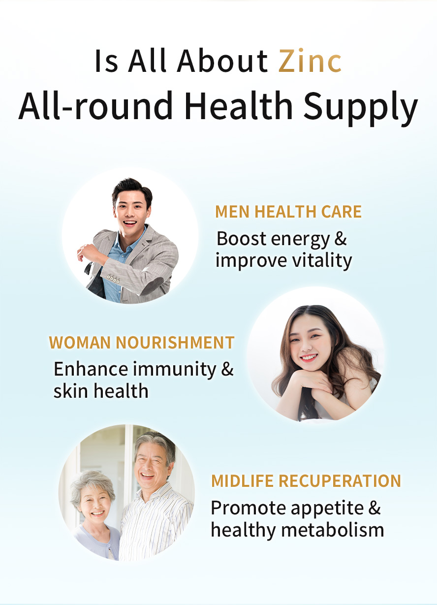 BHK's Zinc Yeast provides all-round health support for men and women, it can boost energy, improve vitality, enhance immunity and skin health, promote appetite, and support a healthy metabolism.