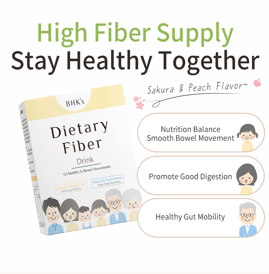 BHK's Dietary Fiber Drink is suitable for whole family including elders, pregnant women, and kids.