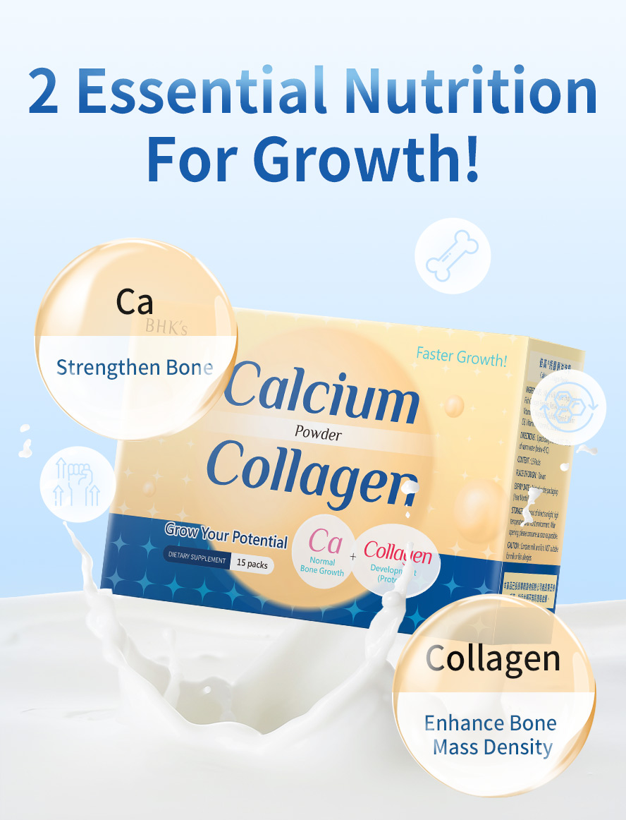 BHK's Calcium Collagen Powder can strengthen bone and enhance bone mass density with essential nutrition