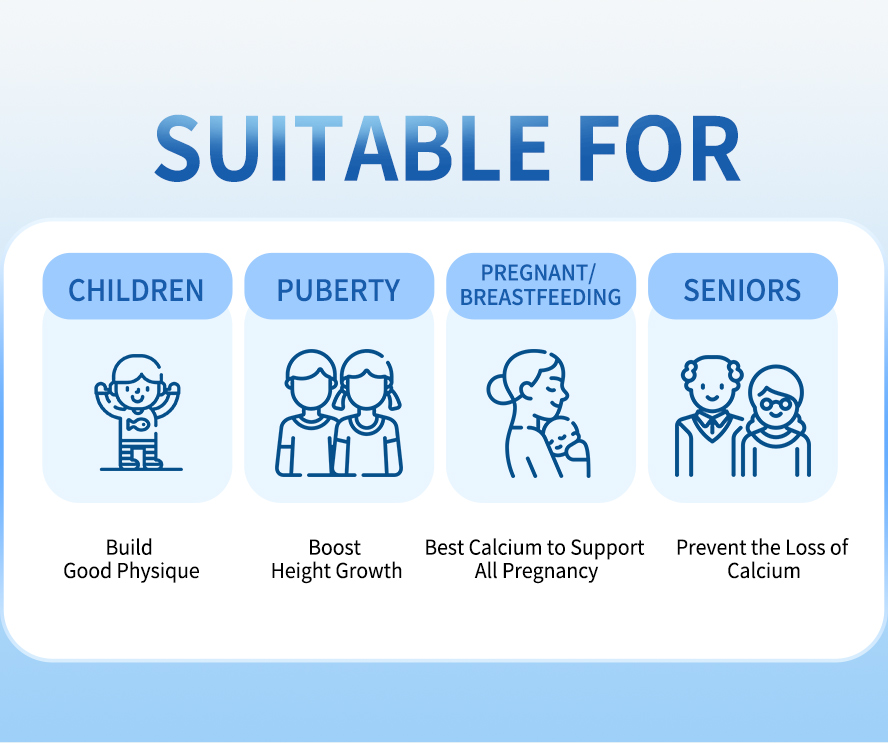 BHK's Calcium Collagen Powder is suitable for children , pregnant women, breastfeeding, teenager, and senior to supply for better health support