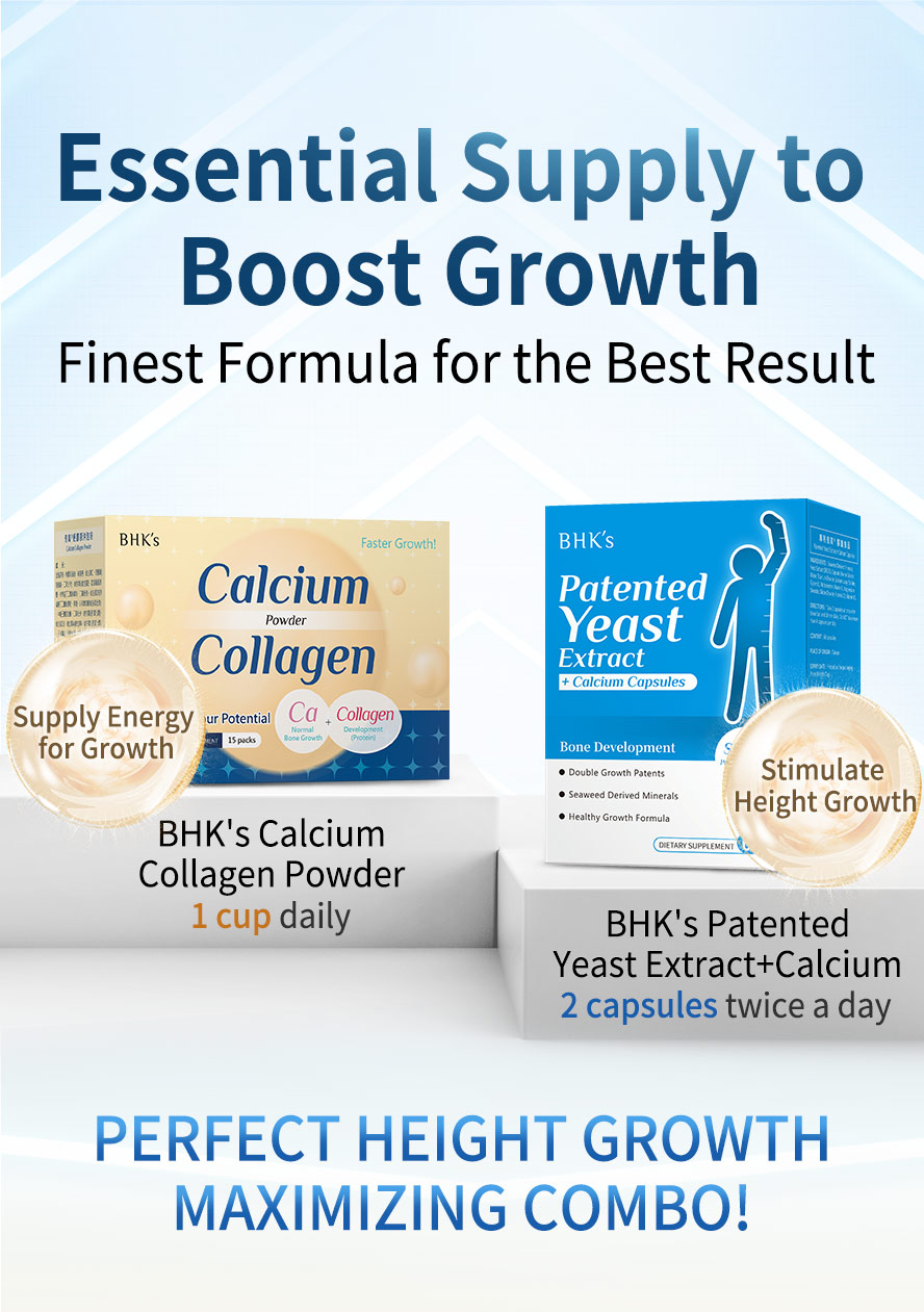 BHK's Calcium Collagen Powder and BHK's Patented Yeast Extract + Clacium are the best bundle for growth