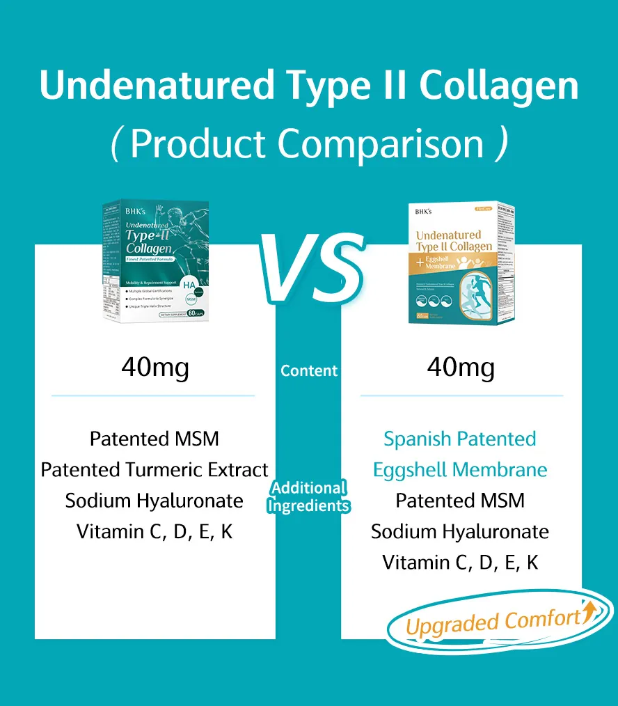 What is the difference between the new and old versions of BHK's Undenatured Type II Collagen + Eggshell Membrane?