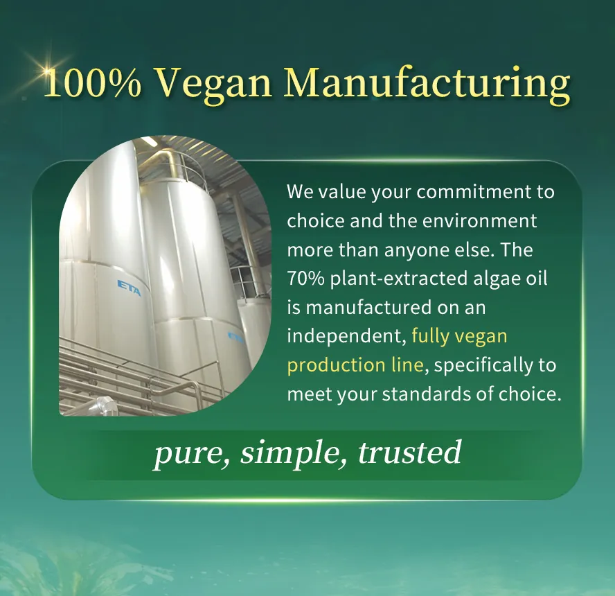 Produced on a dedicated vegan production line, it provides 100% vegan Omega-3.