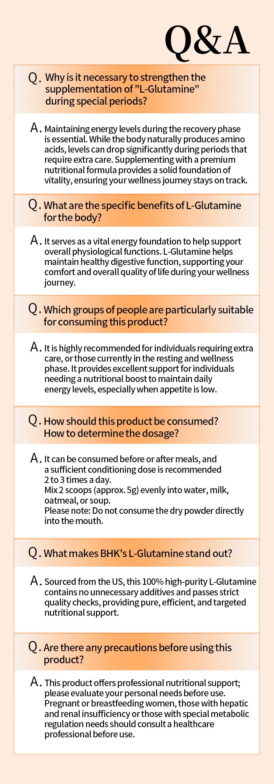 BHK's 100% L-Glutamine Frequently ask questions