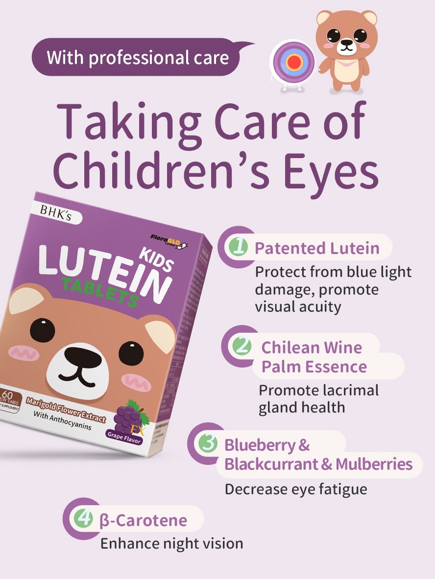 BHK's Kids Lutein can prevent dry eyes, effectively deal with discomfort, proven effective by studies.