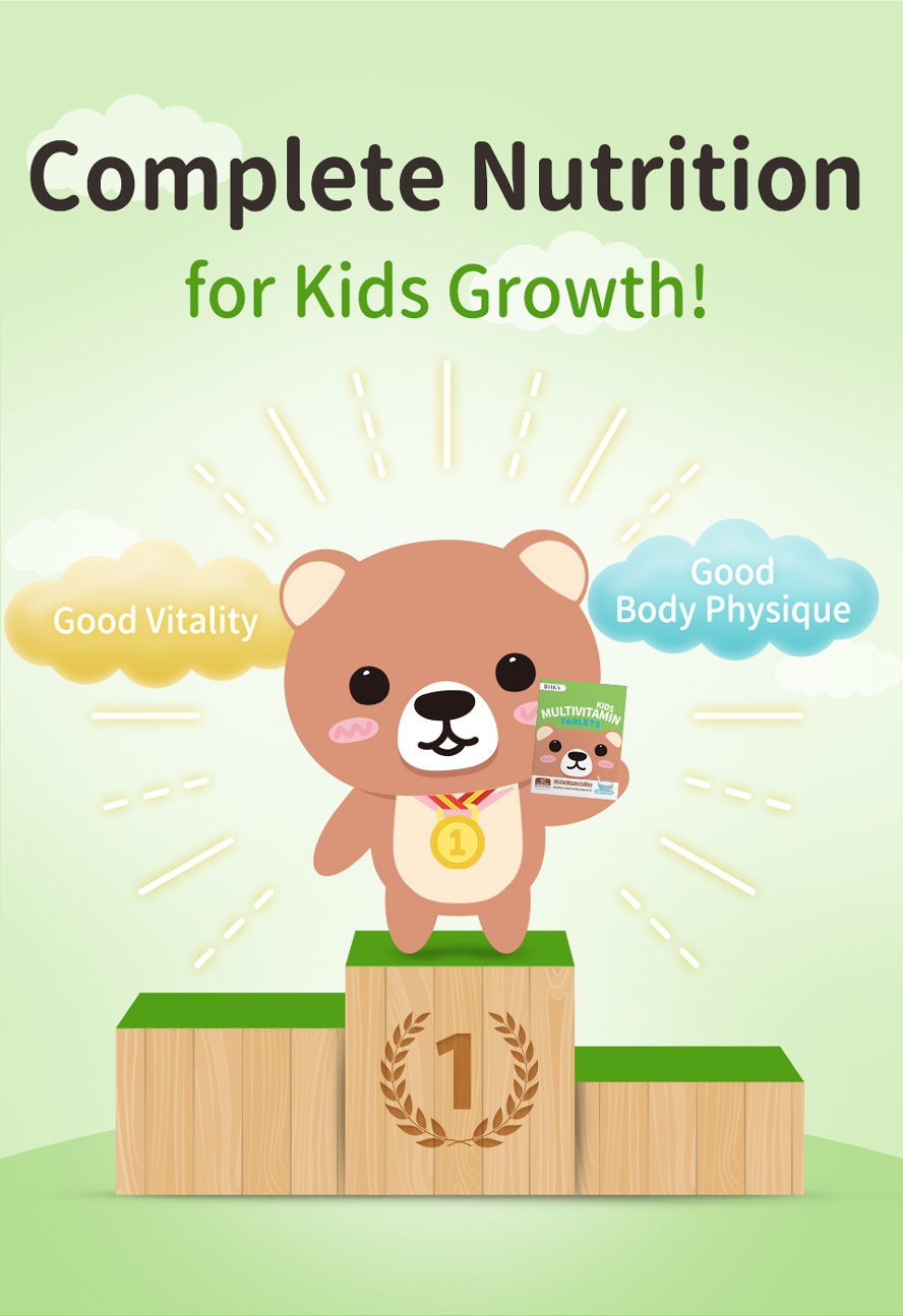 BHK's Kids Multivitamin has the complete nutrition for kids growth to boost energy & good body physique
