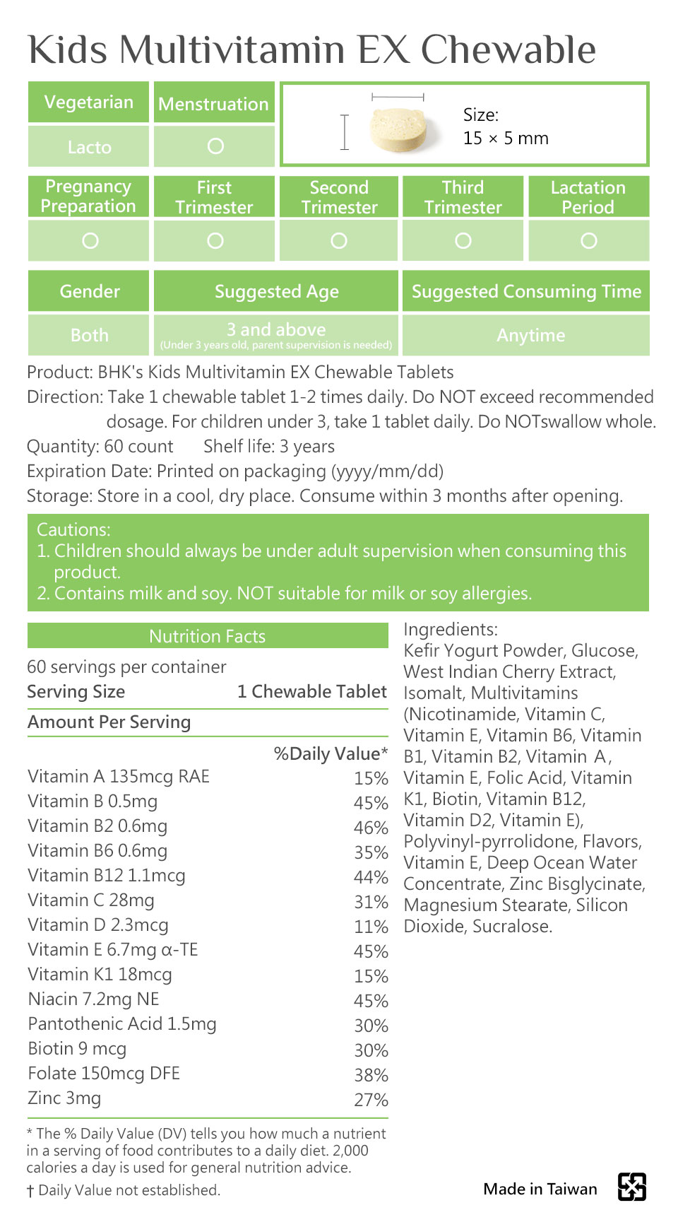 BHK's Kids Multivitamin is safe for kids with guaranteed quality & patented ingredients