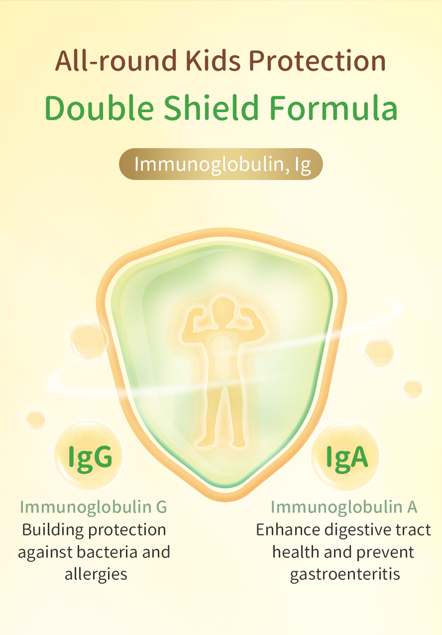 BHK Probiotic for kids contains IgG and IgA to enhance immunoglobin in our body, enhance immunity, fight cold and allergies 