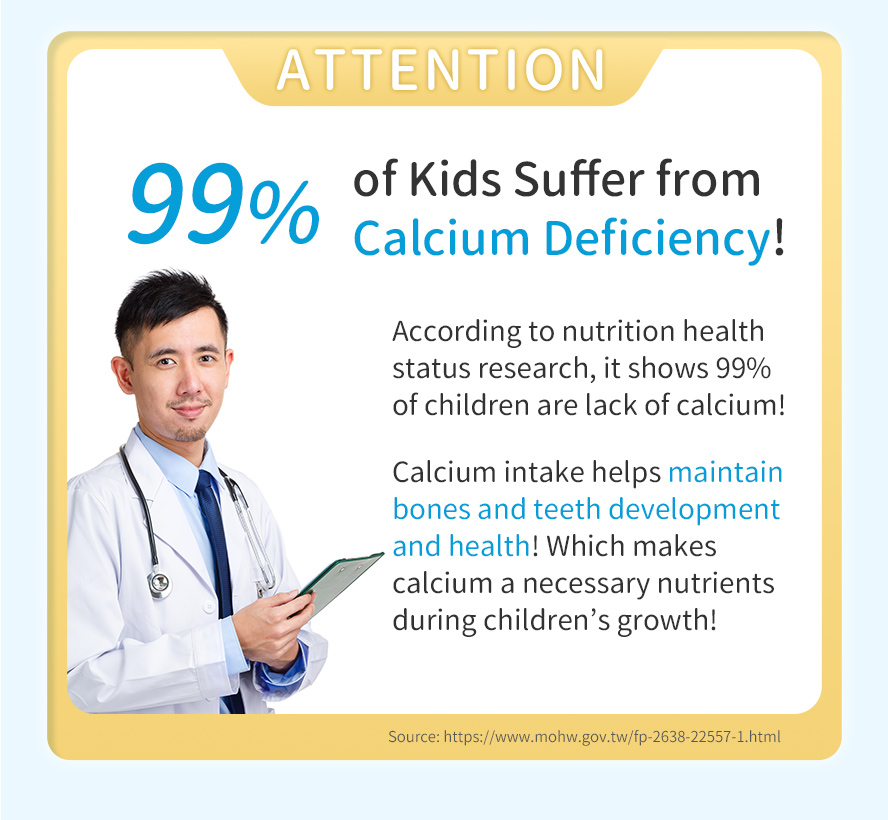 Sufficient calcium intake is needed during kids growth to maintain healthy bone and teeth development and increase height.