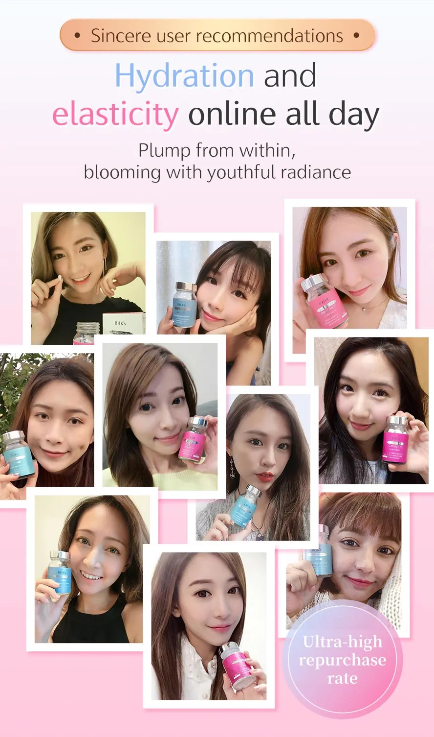 Loved by Influencers: Real results and rave reviews for BHK's Beauty Supplement Duo.