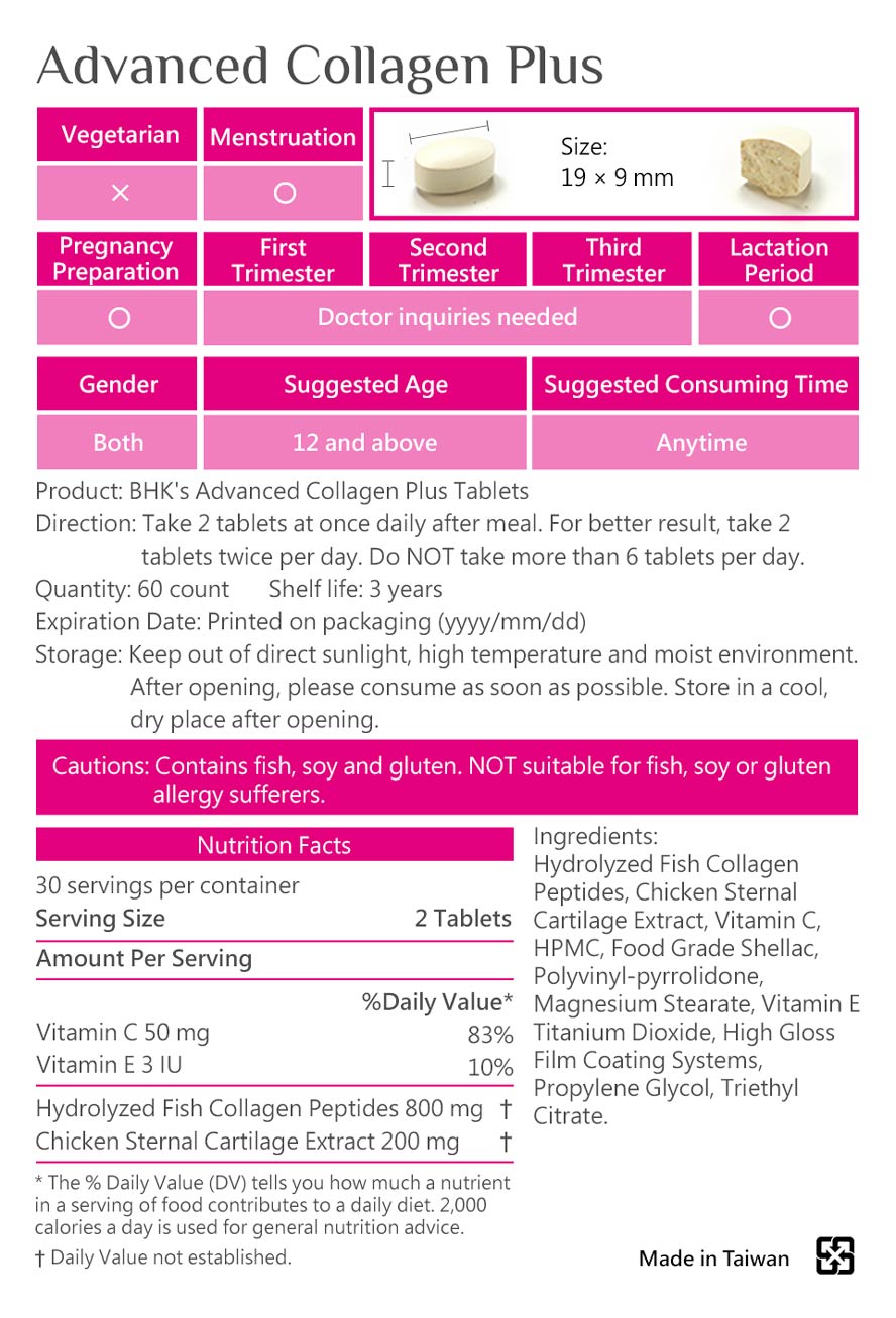 BHK's GlutathioneCollagen is safety inspection. No side effects, natural ingredients.