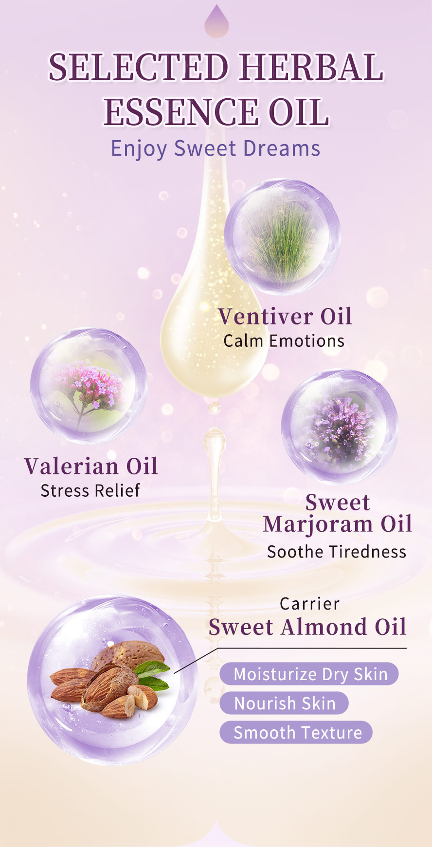 BHK's Night Relax Essential Oil Roll-On has ventiver oil, valerian oi, sweet marjoram oil, and sweet almond oil for stress relief, soothe tiredness, and nourish skin.