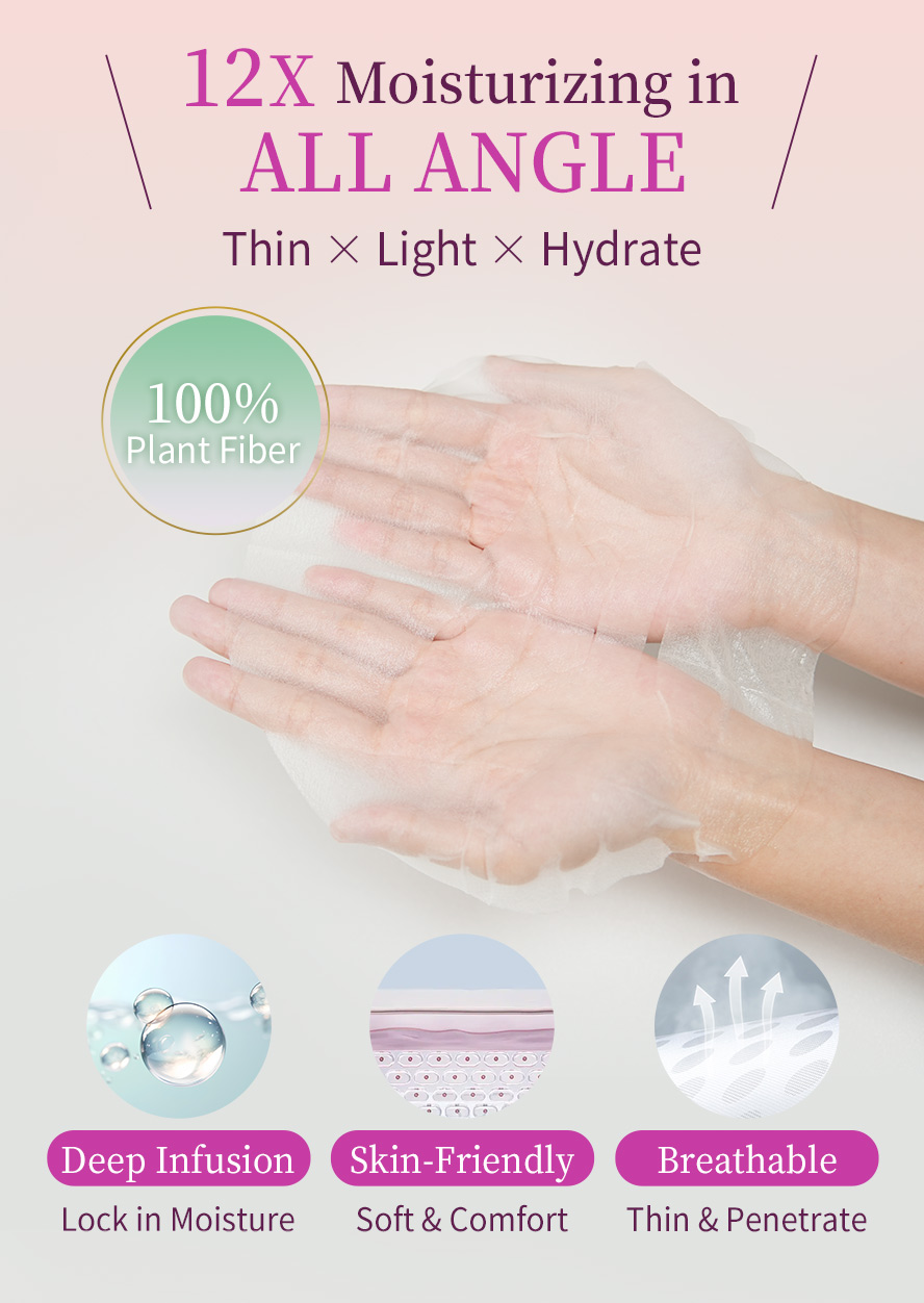 Skin-friendly mask texture to give deep skincare essence infusion and penetrate experience.
