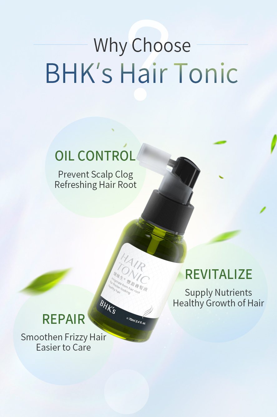 BHK's Hair Tonic can help with oil control for refreshing scalp, repair damaged hair & revilatize scalp for hair growth