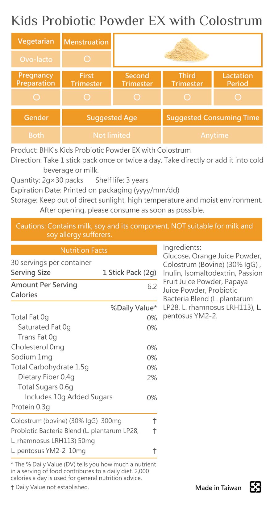 BHK's Kids Probiotic with Colostrum is safe, no side effects, and made of natural ingredients