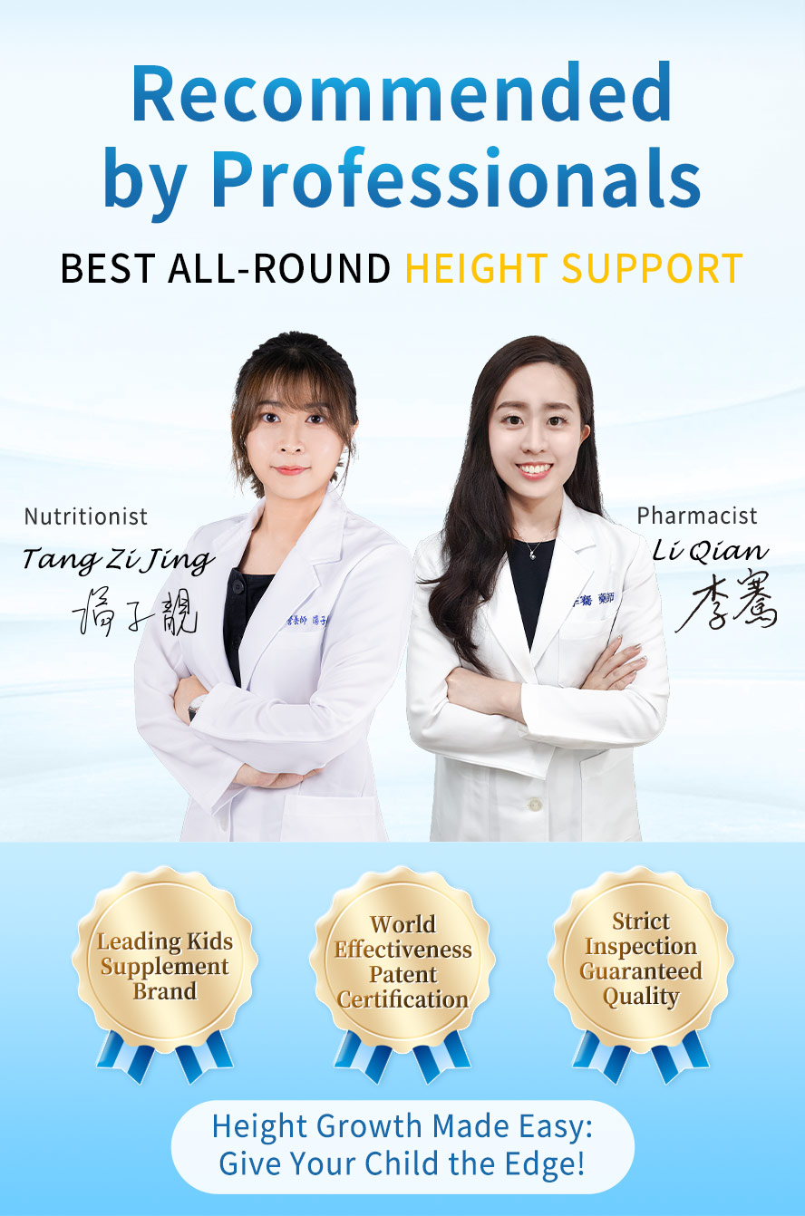 BHK's Patented Yeast Extract + Calcium has patented yeast extract peptide and algae calcium with vitamin D to supply and enhance calcium absorption for height growth stimulation.