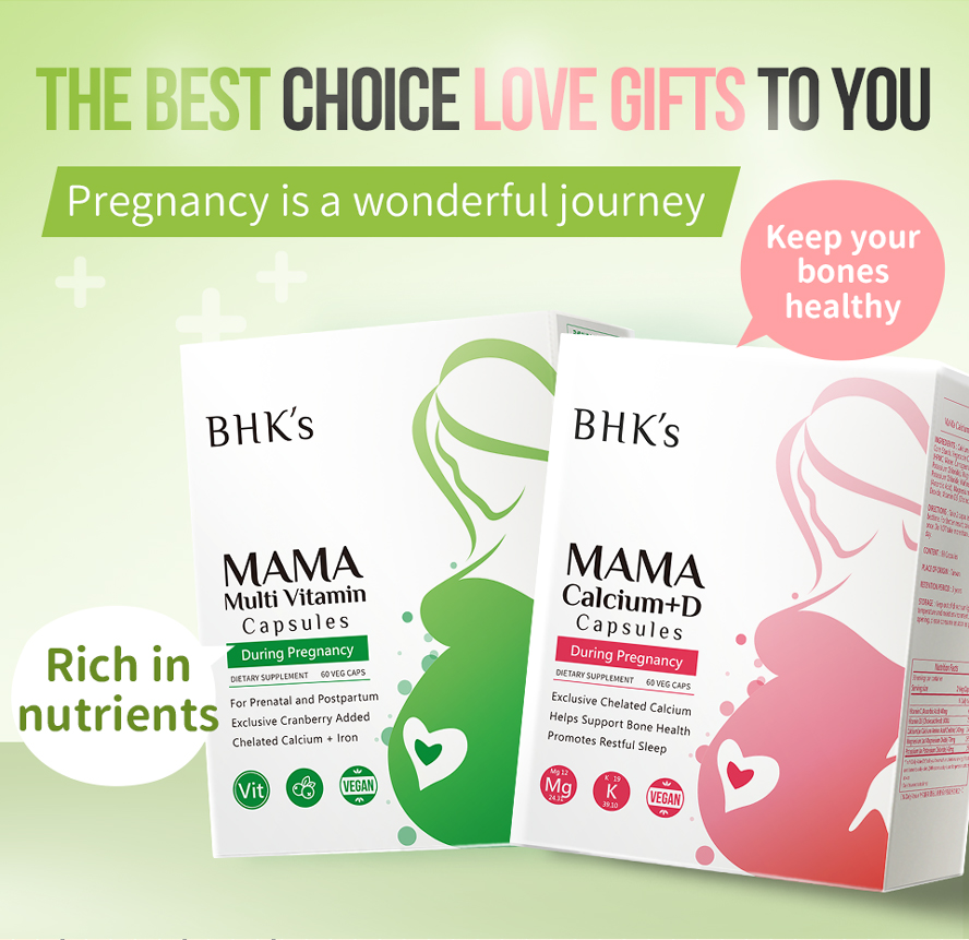 BHK's Calcium +D Multi-vitamin support healthy fetal development and mother's body. 