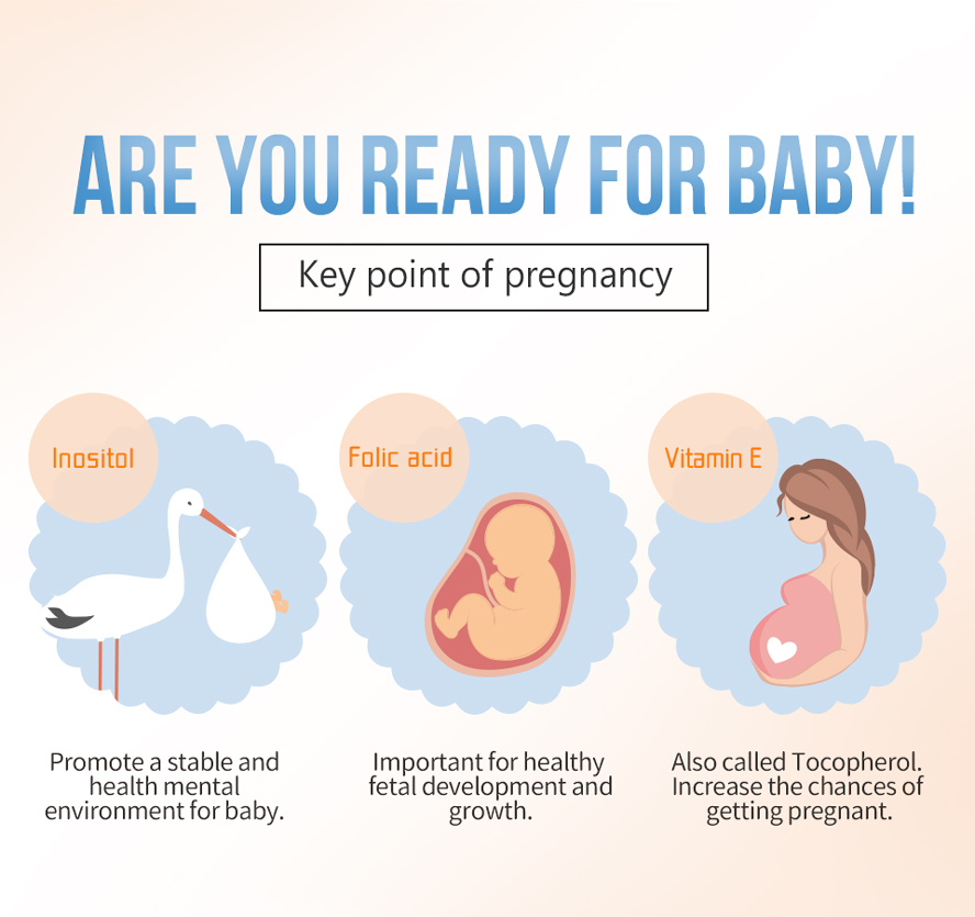 BHK's Inositol Vitamin E improve your physical condition to prepare for pregnancy.