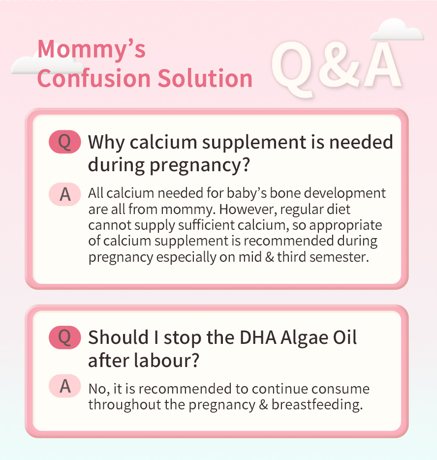 BHK's MaMa DHA Algae Oil + Calcium EX Q&A, suitable for mommy & baby on whole pregnancy 