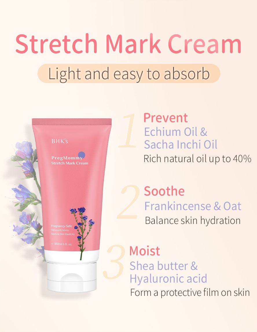 BHK Pregnant Mommy Stretch Mark Cream effect.