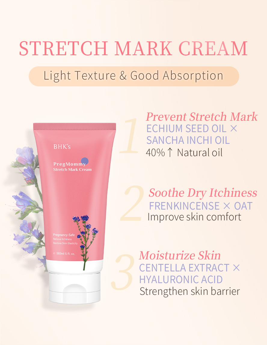 BHK Pregnant Mommy Stretch Mark Cream effect.