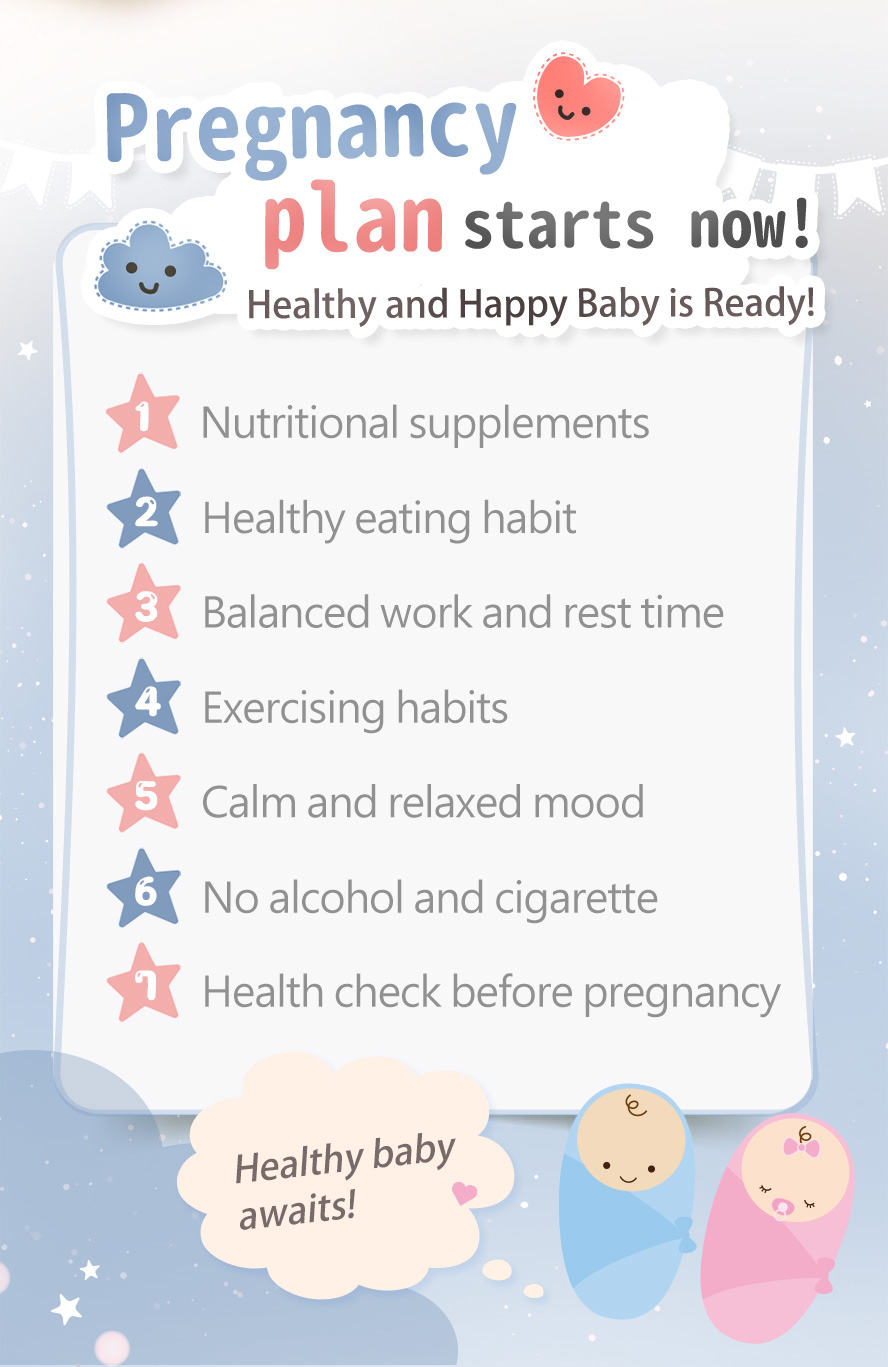 All couples should have a healthy plan for pregnancy: healthy lifestyle, sleep well, start exercising, relax, and take balance nutrients and dietary supplement.