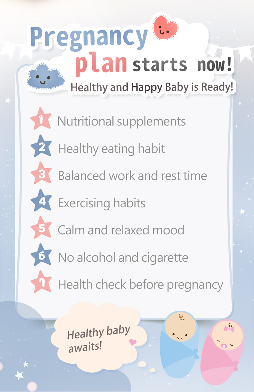 All couples should have a healthy plan for pregnancy: healthy lifestyle, sleep well, start exercising, relax, and take balance nutrients and dietary supplement.
