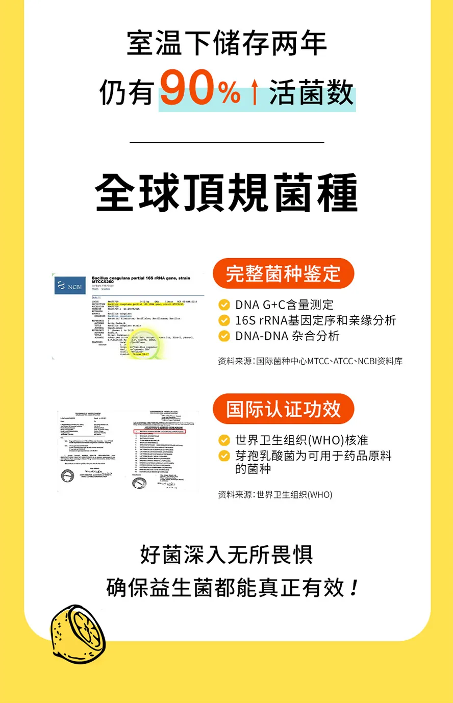 BHK′s益生菌QQ糖采用国际认可耐胃酸胆碱、有功效认证的芽孢乳酸菌