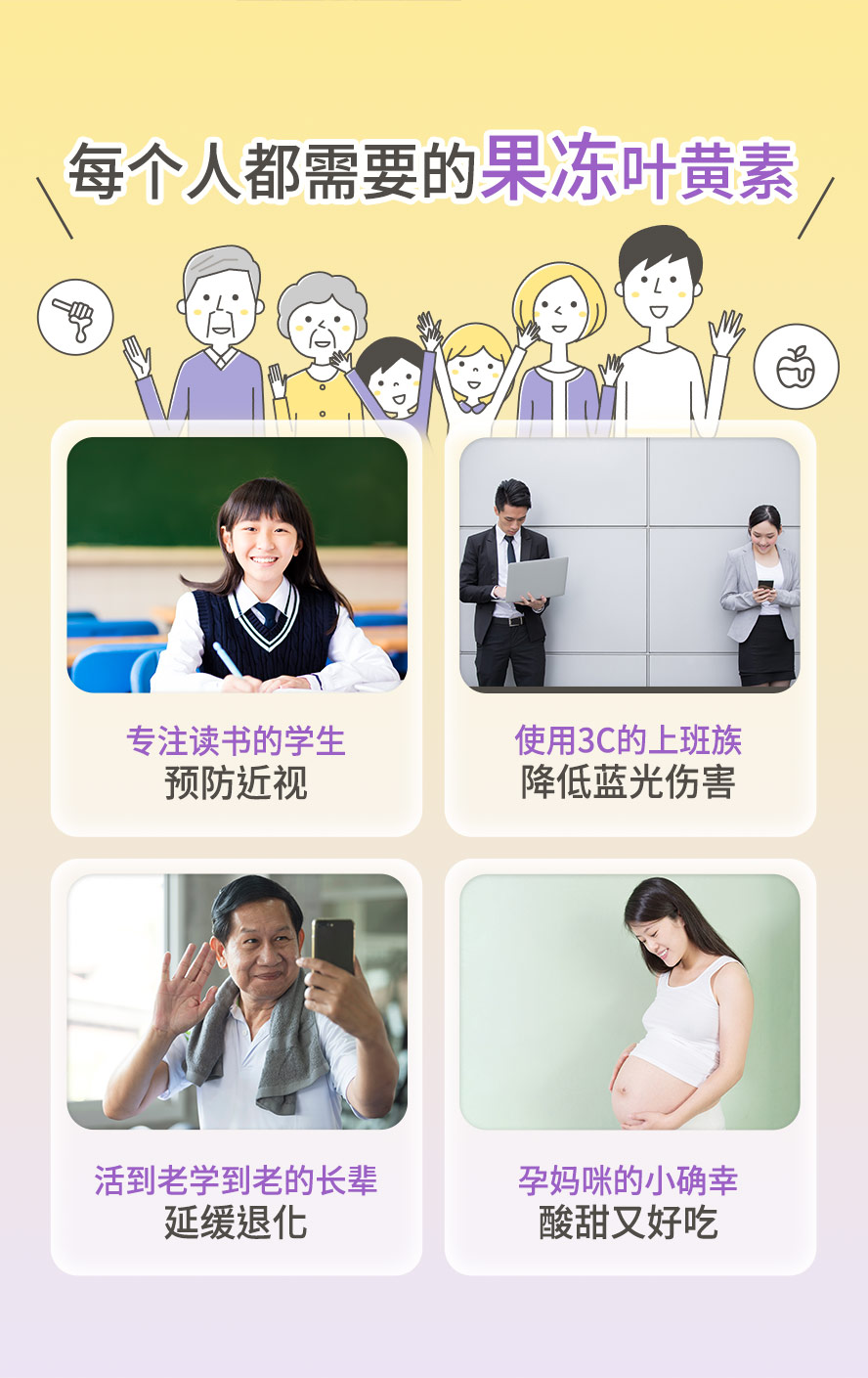 3C族、儿童叶黄素果冻推荐,长辈、孕妇叶黄素吃法。