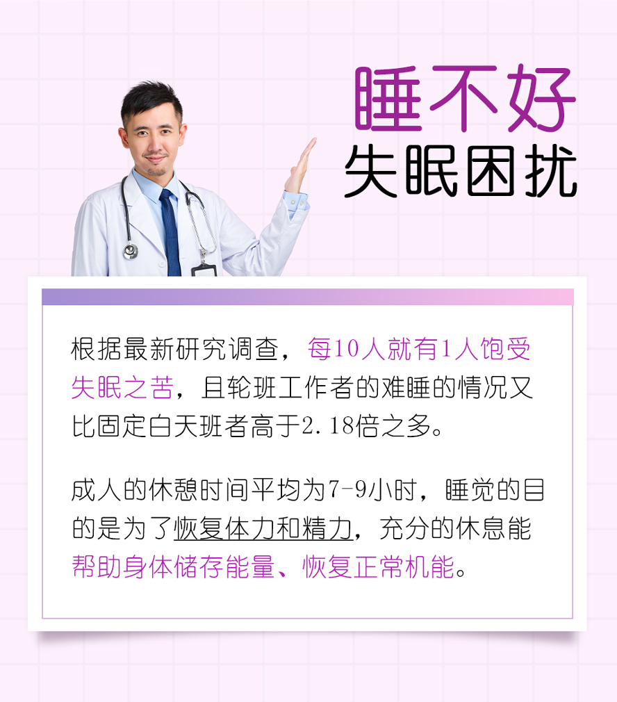 台湾每10人就有1人有失眠问题，医师推荐睡不好的人可以试试BHK夜萃胶囊。