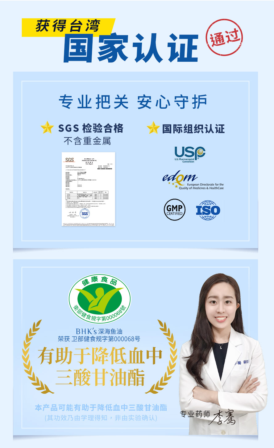 BHK's鱼油软胶囊的EPA:DHA为黄金比例30:20,是专业营养师和药师都推荐的好鱼油.