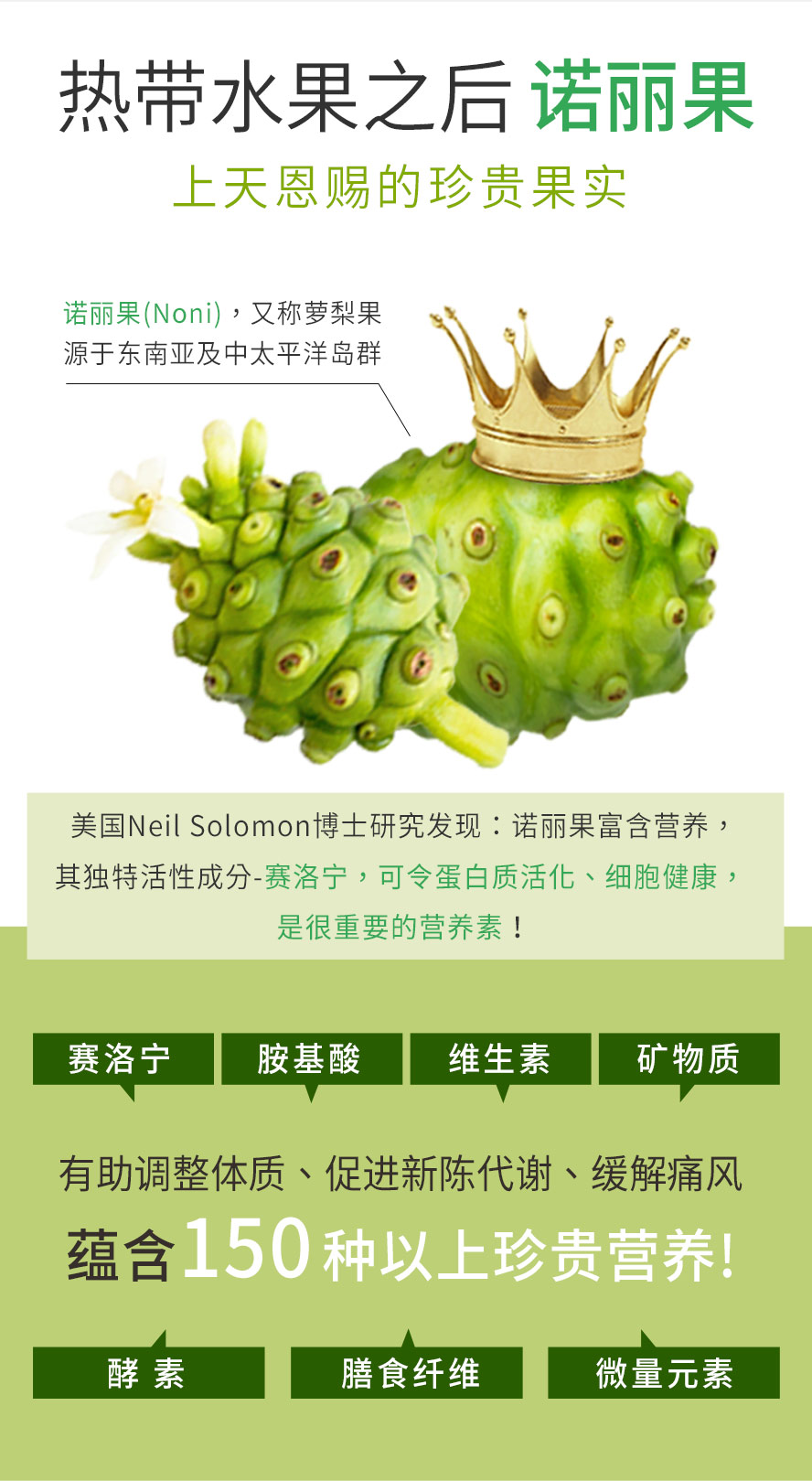 BHK诺丽果软胶囊富含赛洛宁，以及蕴含150种以上珍贵营养素，帮助清除自由基，代谢尿酸、改善痛风、维持能量正常代谢、调节生理机能。