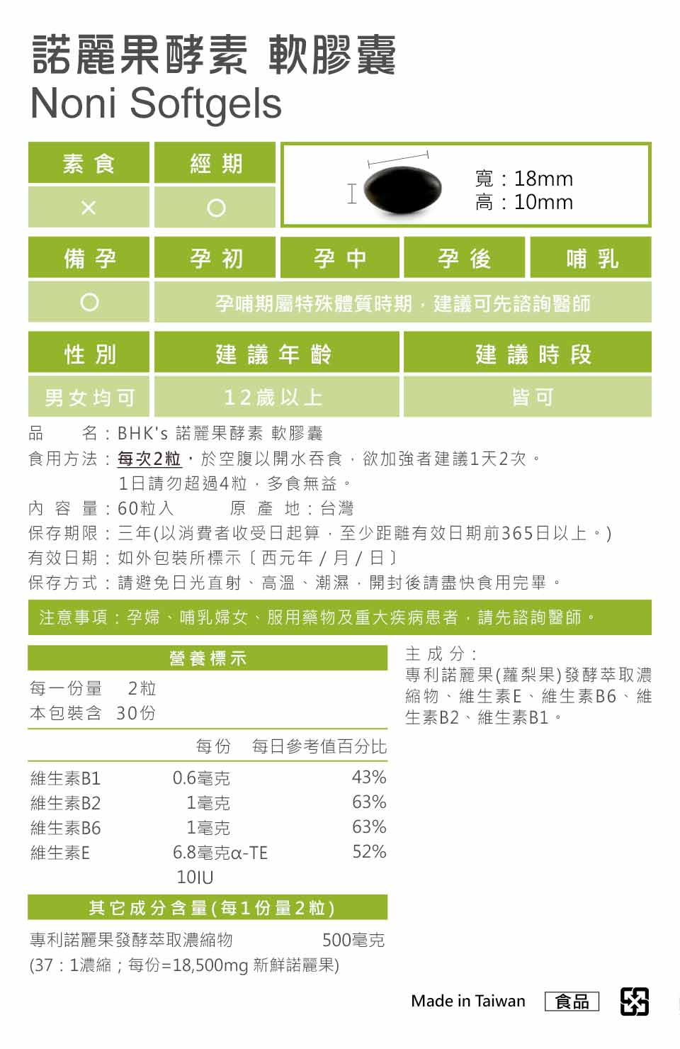 BHK's诺丽果通过安全检验，安全无虑，无副作用，有助于改善痛风。