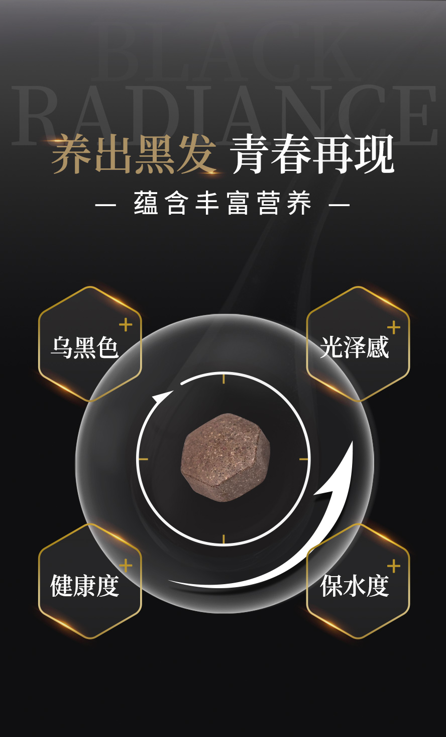 BHK耀黑首乌锭推荐，不靠染发也能健康光泽，养出乌黑发。