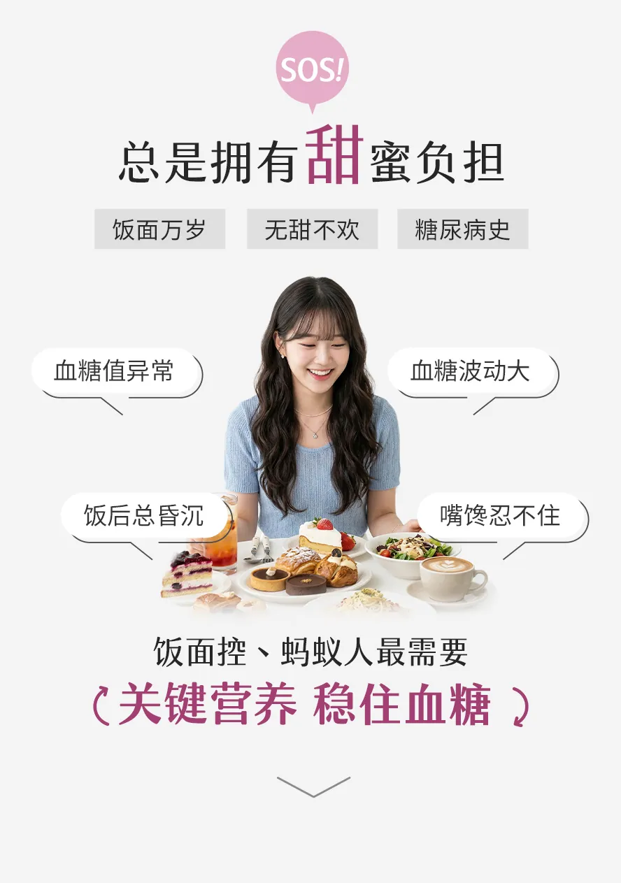 嗜甜、爱吃淀粉、饭后血糖易飙升推荐补充BHK's 专利铬+荞麦维生素。