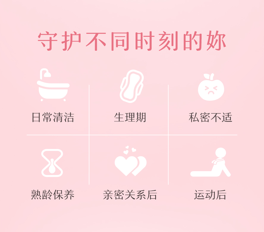 BHK's红萃私密洁净慕斯EX2性质温和,生理期、有搔痒异味,日常清洁皆可使用。