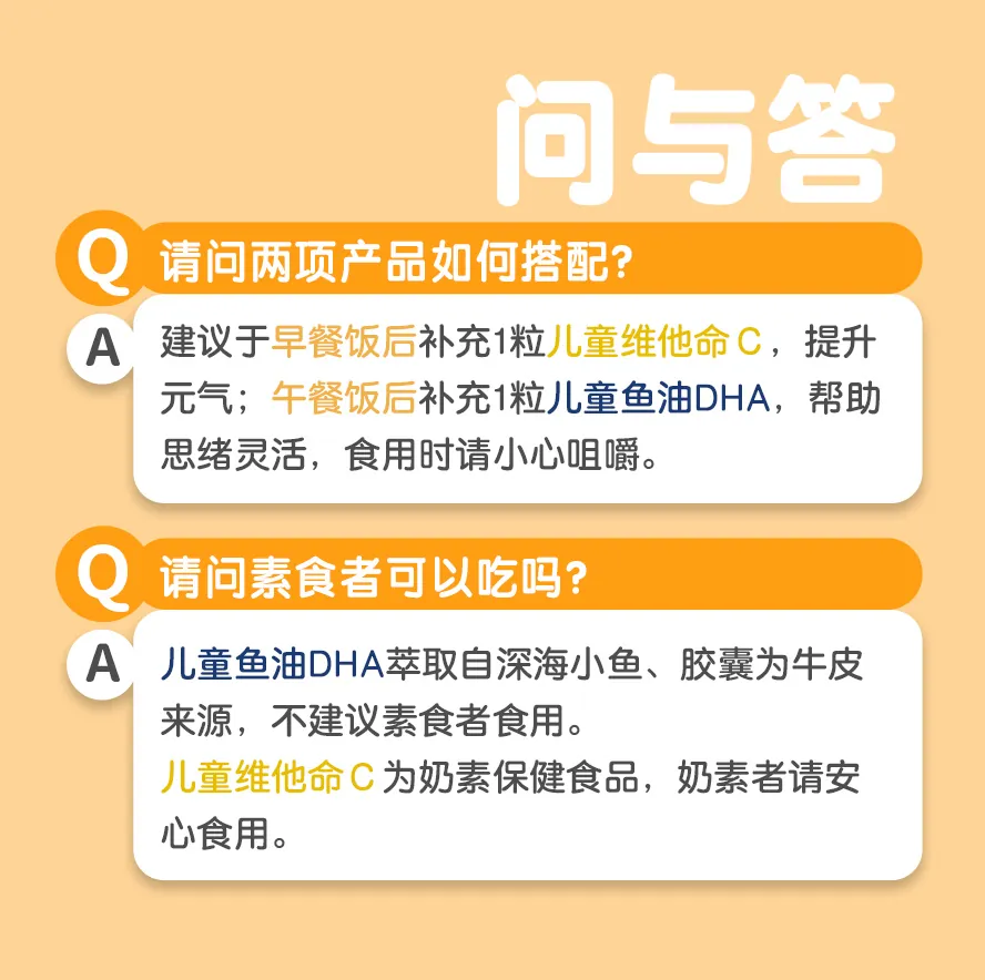 儿童鱼油与儿童维他命C的Q&A。