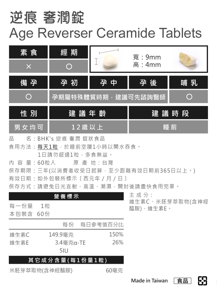 BHK's奢潤錠通過各種檢驗，安全無疑慮，無副作用