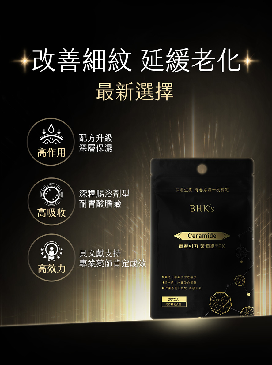BHK's奢潤錠新升級配方，高吸收，高效用