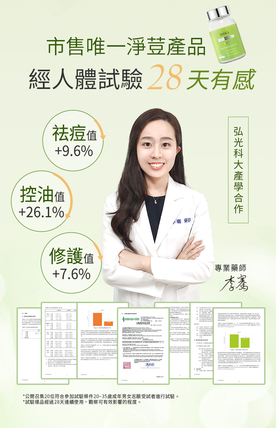 BHK's淨荳市售唯一人體試驗28天有效。