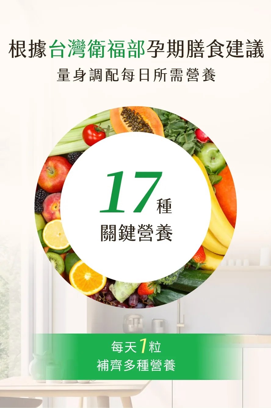 1天1粒BHK's孕媽咪綜合維生素，孕期營養一次補齊