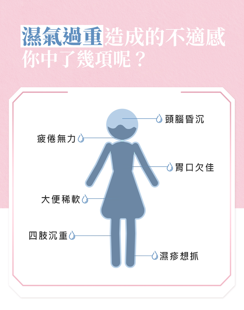 體內濕氣重嗎?有身體沉重,疲倦想睡,大便稀軟,白帶婦科問題,消化不良,濕疹等等問題嗎,補充四神膠囊可以改善以上症狀.