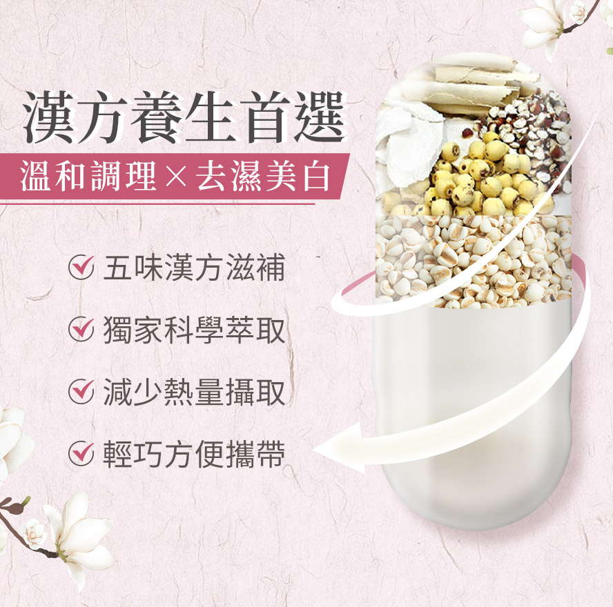 BHKs四神膠囊為業界首創祀神濃縮精華,四神濃縮萃取利水滲濕,薏仁萃取物10:1濃縮可促進體內血液和水分的新陳代謝,增強身體免疫力,90%橙皮苷可促進血液循環,改善虛冷症狀.