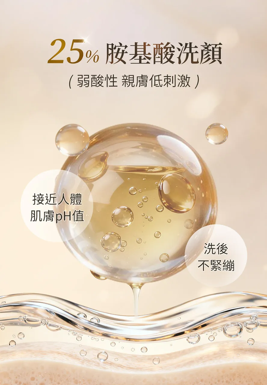 BHK's精華潔顏露含25%胺基酸潔顏配方,溫和洗淨髒污