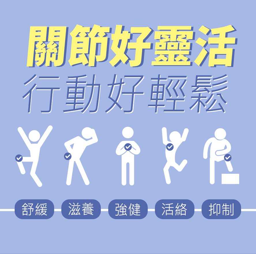 BHK's葡萄糖胺錠、葡萄糖胺乳霜關節修護成份,有助於靈活行動。