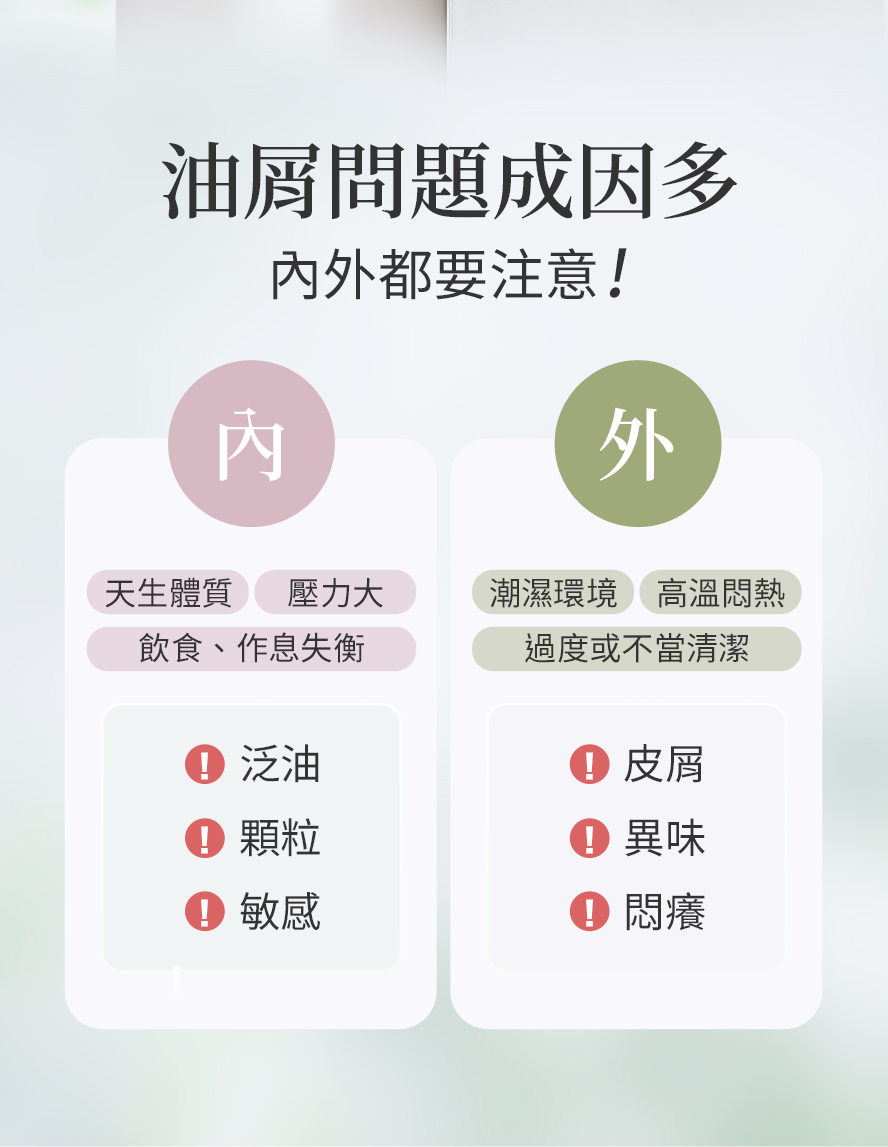 頂上油屑、異味、瘙癢問題怎麼辦。