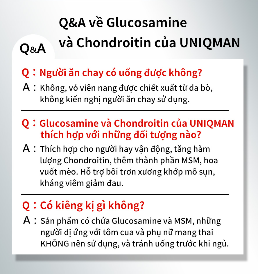 cần phải bổ sung Glucosamine Chondroitin UNIQMAN hạn chế tổn thương và thoái hóa xương khớp, và phục hồi sụn khớp