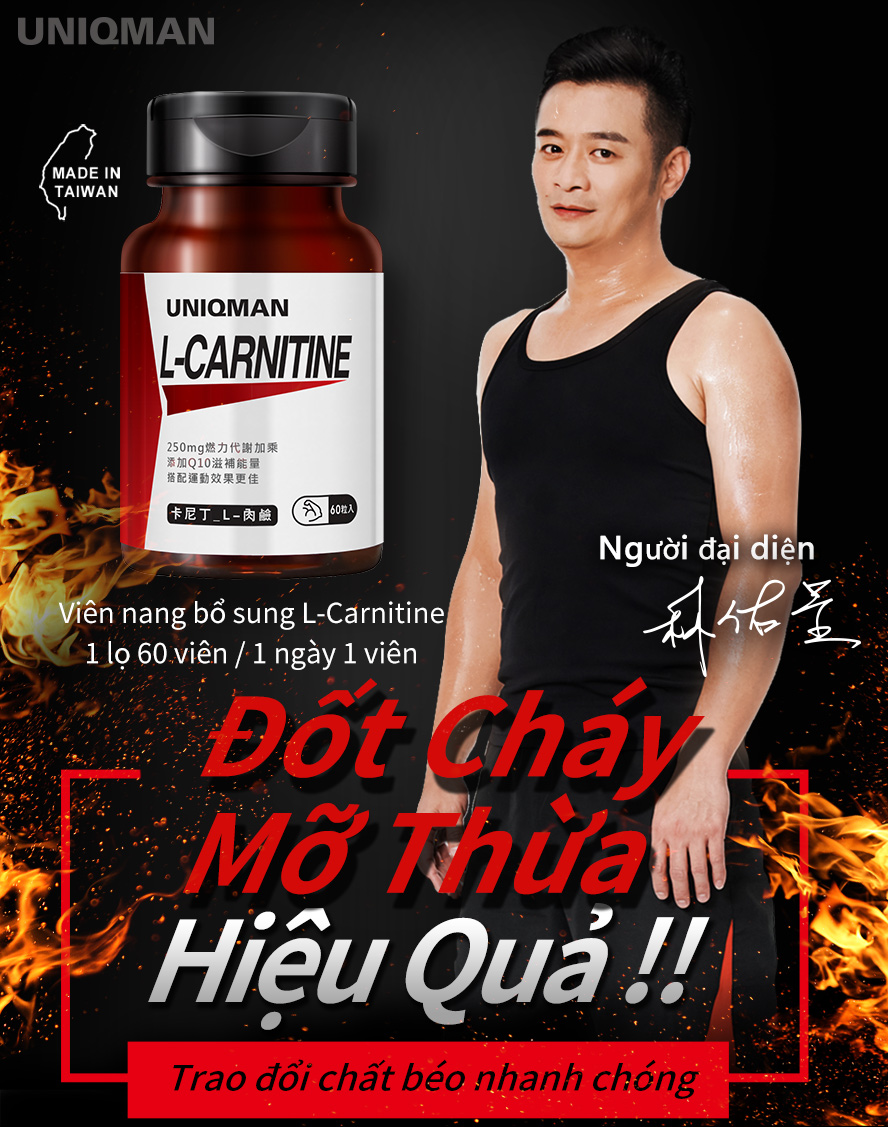 công dụng chủ yếu là đốt cháy mỡ thừa, cân bằng hàm lượng L-carnitine trong cơ thể, kết hợp bài tập aerobic để tăng hiệu quả đốt mỡ thừa